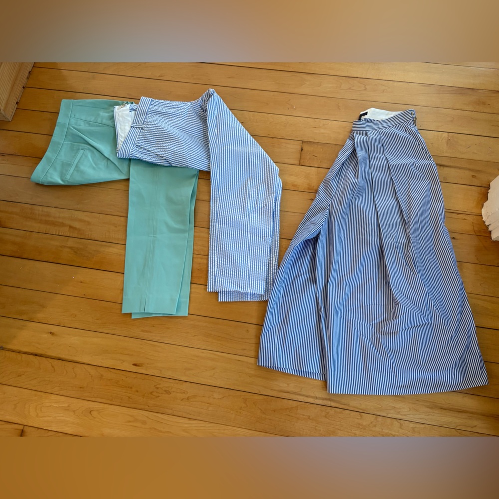 Adorable J Crew size 2 Striped and Solid Pants Set
